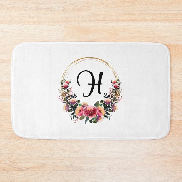 Item preview, Monogram with Pink Floral | Monogram Letter H designed and sold by JustSeasons.