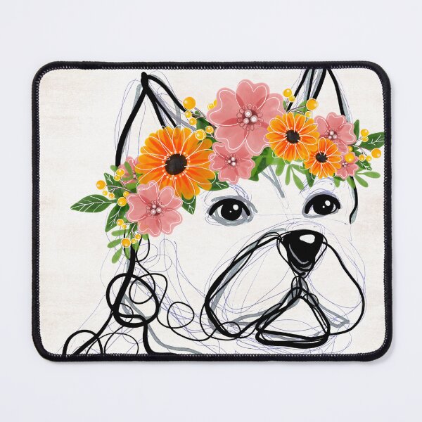 Item preview, Cute french bulldog portrait with floral crown designed and sold by InetaTaluma.
