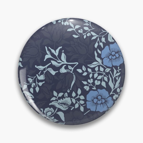 Item preview, Arts and Crafts Inspired Floral Pattern Blue designed and sold by nouveaudecor.