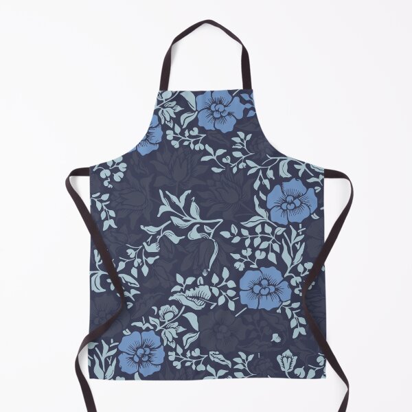 Item preview, Arts and Crafts Inspired Floral Pattern Blue designed and sold by nouveaudecor.
