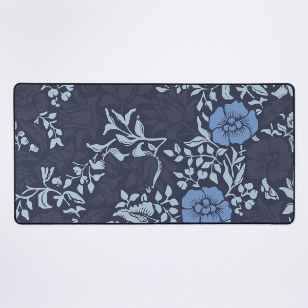 Item preview, Arts and Crafts Inspired Floral Pattern Blue designed and sold by nouveaudecor.
