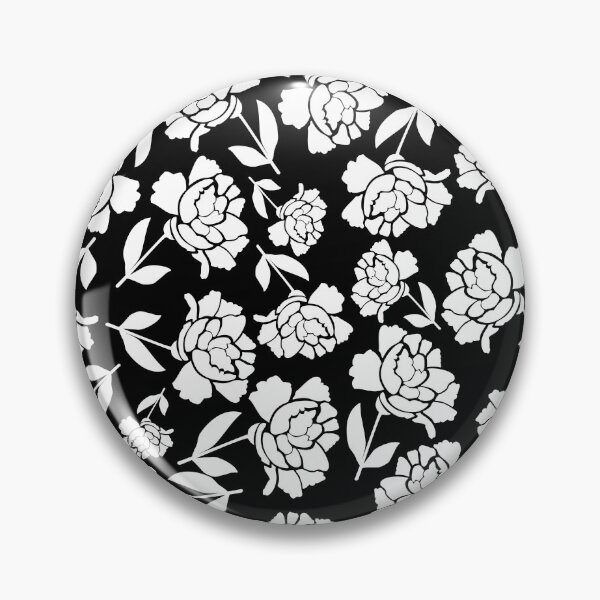 Item preview, Tossed Roses White on Black Half-drop Repeat 5748 designed and sold by Art in My Loft.
