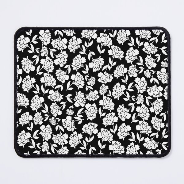 Item preview, Tossed Roses White on Black Half-drop Repeat 5748 designed and sold by Art in My Loft.