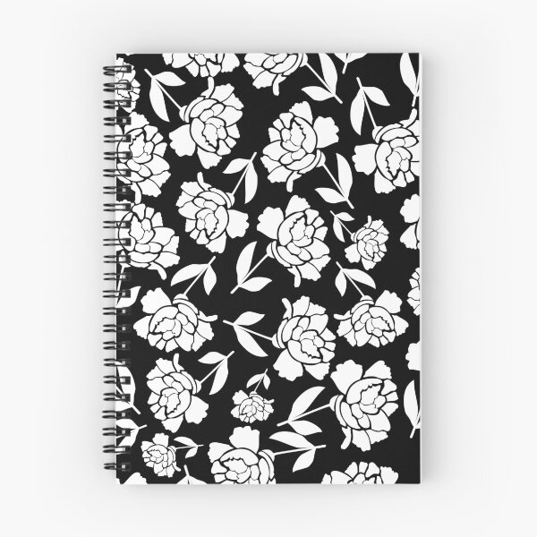 Item preview, Tossed Roses White on Black Half-drop Repeat 5748 designed and sold by Art in My Loft.
