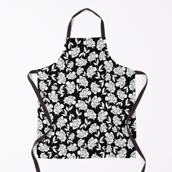 Item preview, Tossed Roses White on Black Half-drop Repeat 5748 designed and sold by Art in My Loft.