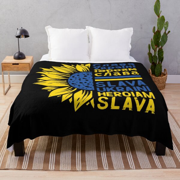Item preview, Слава Україні! Героям слава! Blue and Yellow Ukraine Flag Colors Sunflower SLAVA UKRAINI HEROIAM SLA designed and sold by NaudvanderMeer.