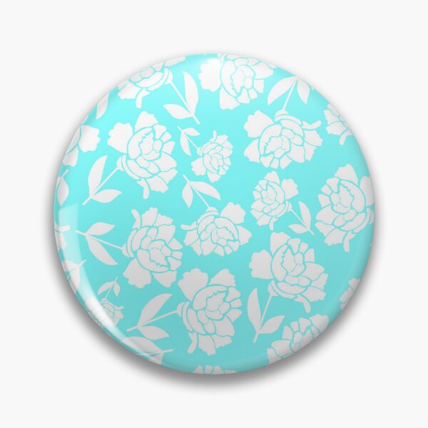 Item preview, Tossed Roses White on Light Cyan Half-drop Repeat 5748 designed and sold by Art in My Loft.