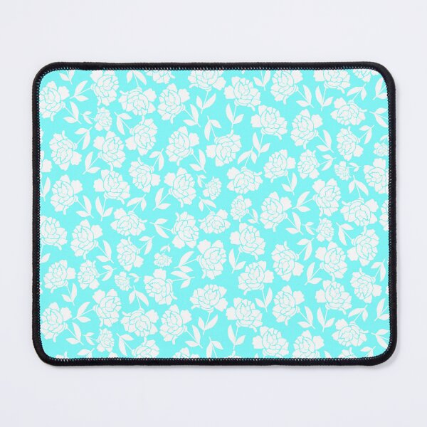 Item preview, Tossed Roses White on Light Cyan Half-drop Repeat 5748 designed and sold by Art in My Loft.