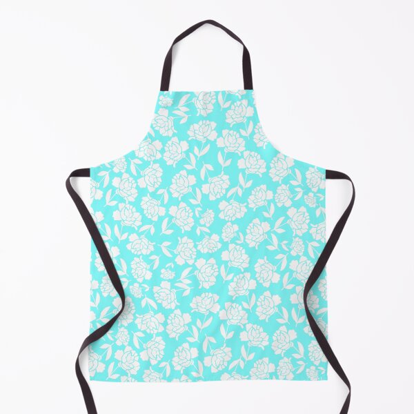 Item preview, Tossed Roses White on Light Cyan Half-drop Repeat 5748 designed and sold by Art in My Loft.