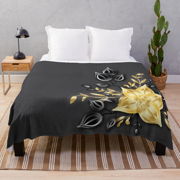 Item preview, Gold Flower leaves black designed and sold by ChantalDesign.