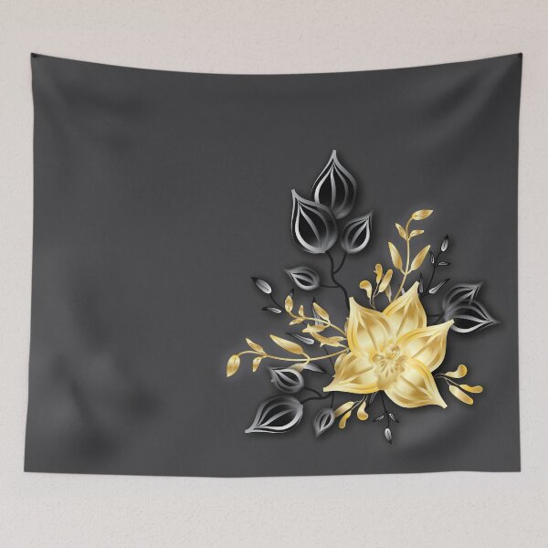 Item preview, Gold Flower leaves black designed and sold by ChantalDesign.