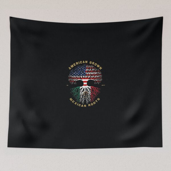 Item preview, American Grown With Mexican Roots Tree USA Flag Unique designed and sold by DeannaMarks.