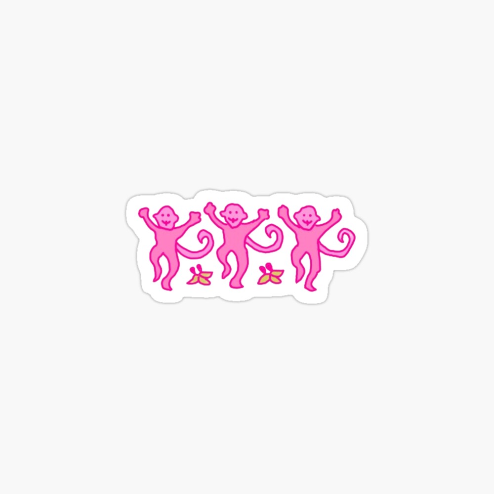 Decorate Your Laptop With Preppy Monkeys Hot Pink Sticker.