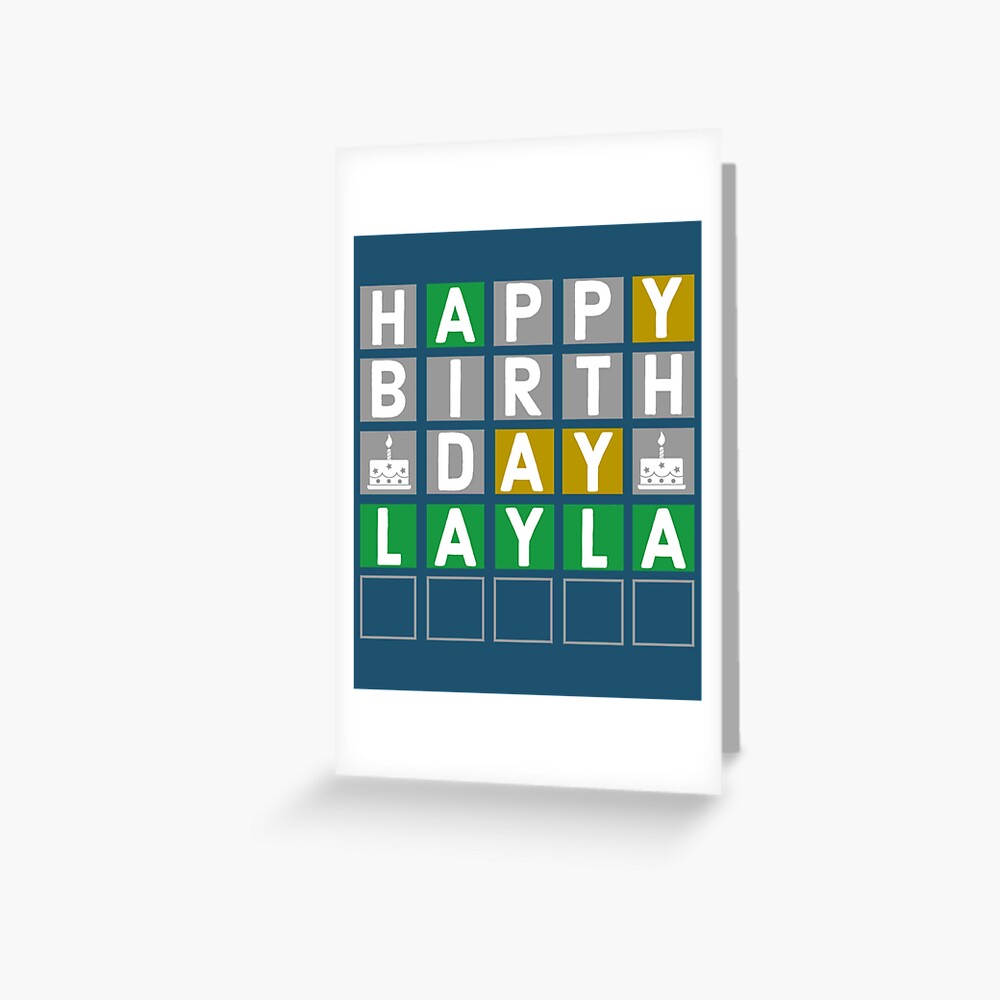 "Happy Birthday Layla Wordle Wordle Personalised " Greeting Card for