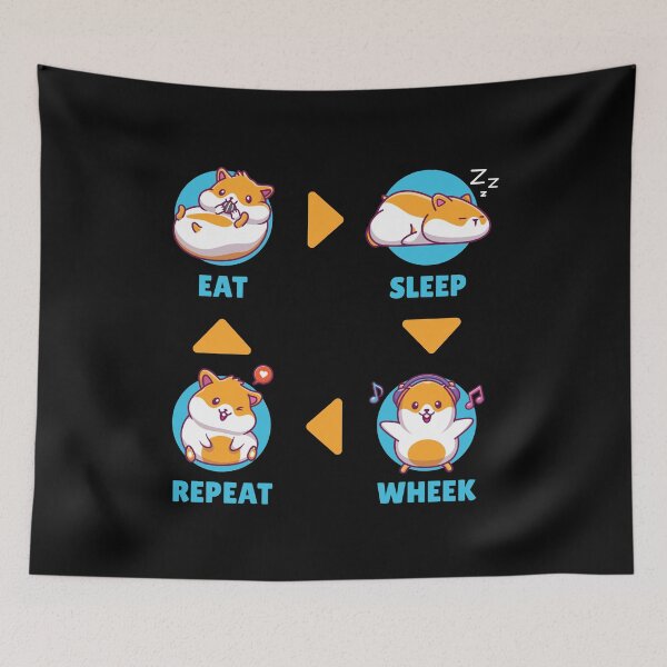 Item preview, Eat Sleep Repeat Wheek Hamster designed and sold by MooonTees.