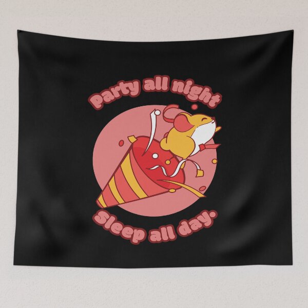 Item preview, Party All Night Sleep All Day Hamster designed and sold by MooonTees.