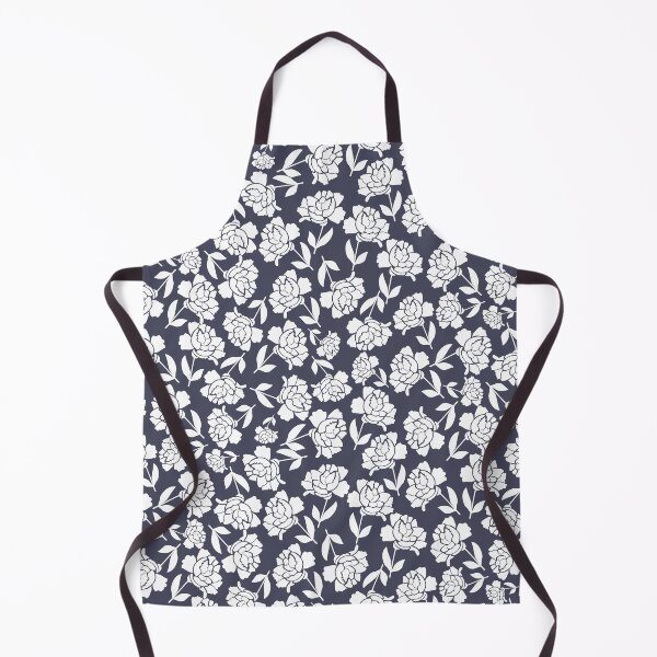 Artikelvorschau, Tossed Roses White on Slate Blue-Grey Half-drop Repeat 5748 entworfen und verkauft von Art in My Loft.
