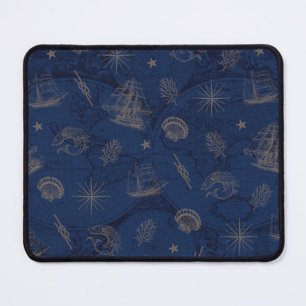 Item preview, Navy Blue Vintage Nautical Summer Pattern designed and sold by CynthiaGraphics.