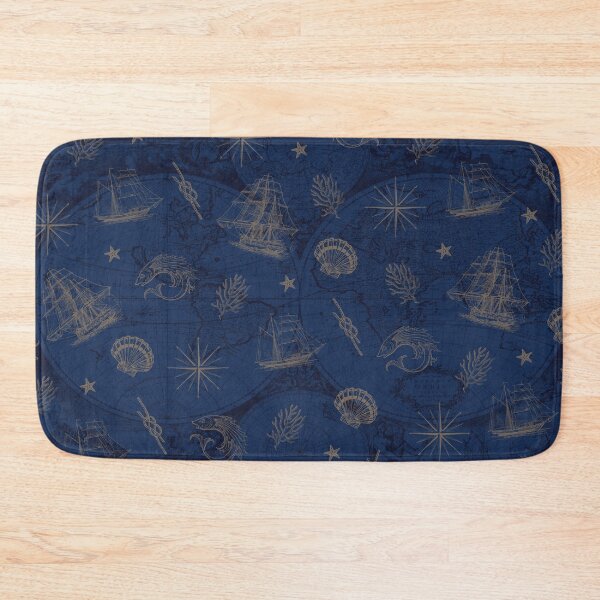Item preview, Navy Blue Vintage Nautical Summer Pattern designed and sold by CynthiaGraphics.