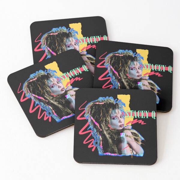 Item preview, STACEY 80S STYLE COLORS BLACK BACKGROUND designed and sold by DiscoDiscoMx.