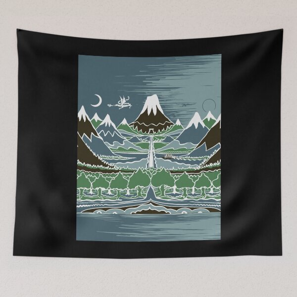 Item preview, Midnight Forest mountain path in the style of J.R.R.Tolkien . classique designed and sold by beelarjpelco.