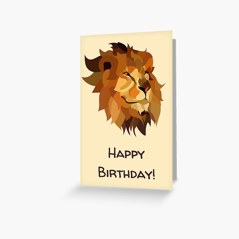 Tarjetas de felicitación «Tarjeta de cumpleaños de león sonriente» de  philipinct | Redbubble