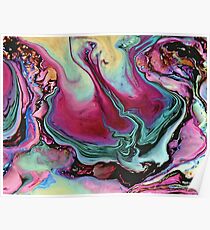 Colorful abstract marbling Poster