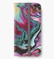 Colorful abstract marbling iPhone Flip-Case/Hülle/Skin