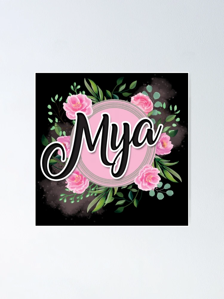 Mya Name Hand Lettering in Faux Gold Letters - Mya - Posters and