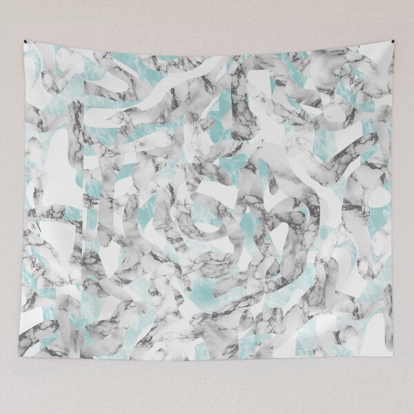 Item preview, Squiggle Abstract Blue and White Marble  designed and sold by bazzadesigns.