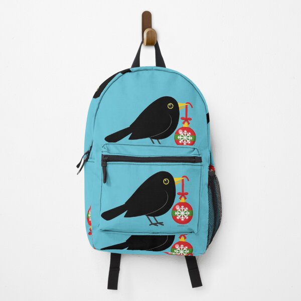 Item preview, Cute Blackbird With A Christmas Ball designed and sold by BirdAtWork.
