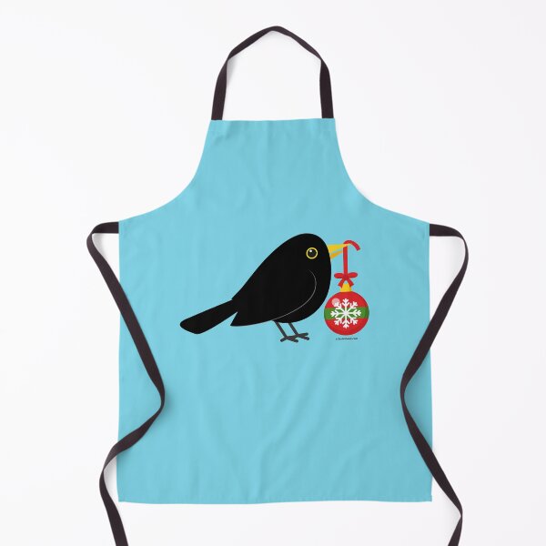 Item preview, Cute Blackbird With A Christmas Ball designed and sold by BirdAtWork.