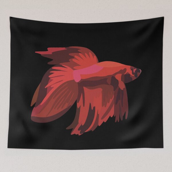Item preview, Red Veiltail Betta Fish - Digital Illustration designed and sold by TLGdrawings.