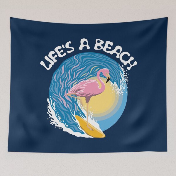 Item preview, Life's a beach - Surfing Flamingo designed and sold by TMBTM.