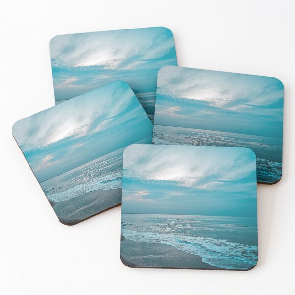 Item preview, summer sunset & calm blue waves  designed and sold by anisbbmbrush.