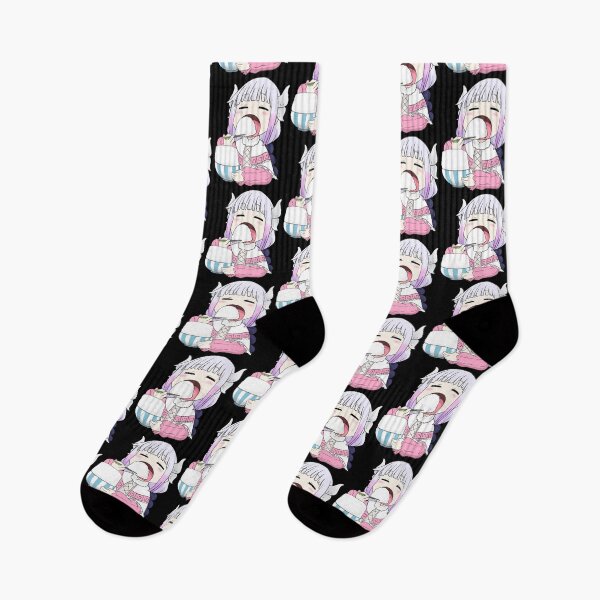 Item preview, Kanna mangeant du riz - Dragon Maid Anime de Miss Kobayashi . classique designed and sold by aclyptprimos.