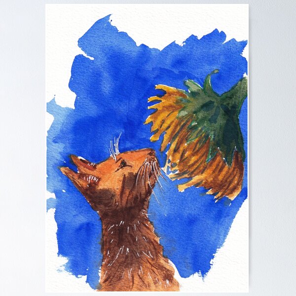 Item preview, girasol y gato designed and sold by PolSmart.