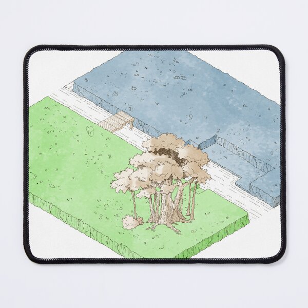 Item preview, Isometric Vietnam Wooden Bridge 2 and Banya Tree 2 - Green and Blue designed and sold by ravenainotenshi.