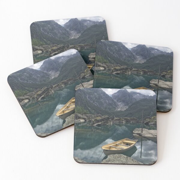 Item preview, Boat on a Lake With Mountains  designed and sold by nnprintdesign.