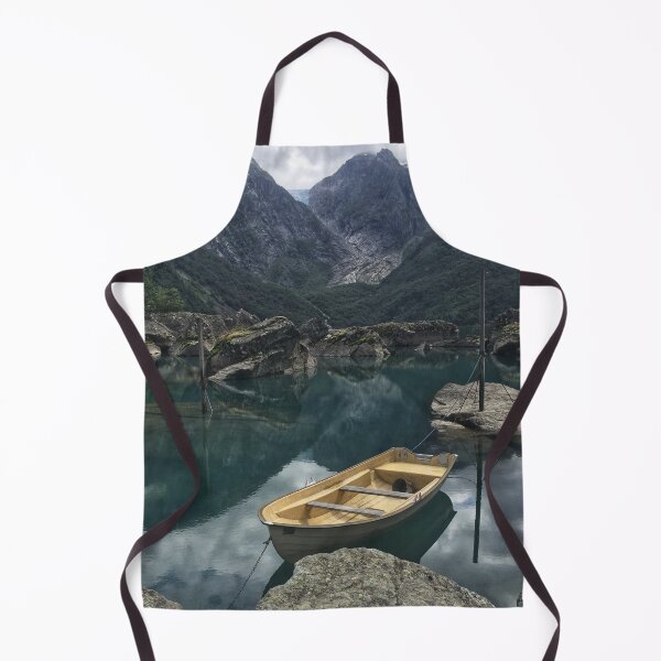 Item preview, Boat on a Lake With Mountains designed and sold by nnprintdesign.