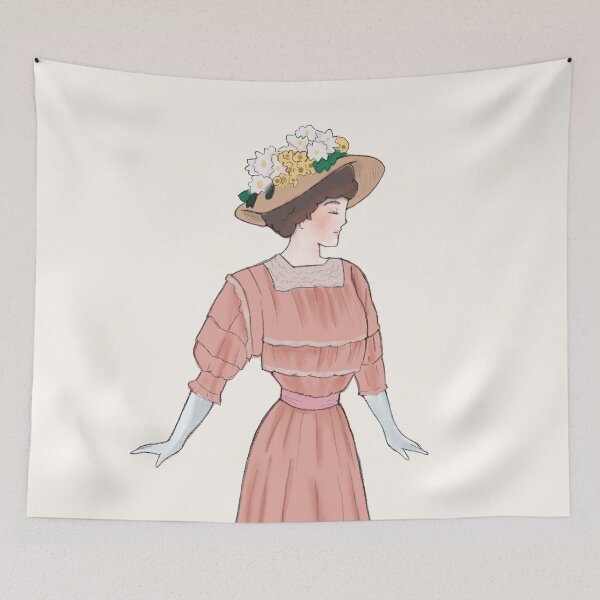 Item preview, Linda ilustración de moda eduardiana en acuarela de principios del siglo XX designed and sold by MariOyama.