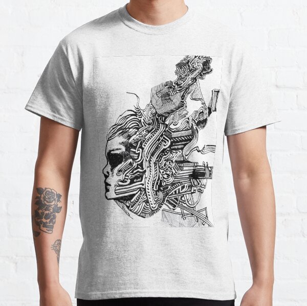 Cyborg Queen Ink Doodle Classic T-Shirt