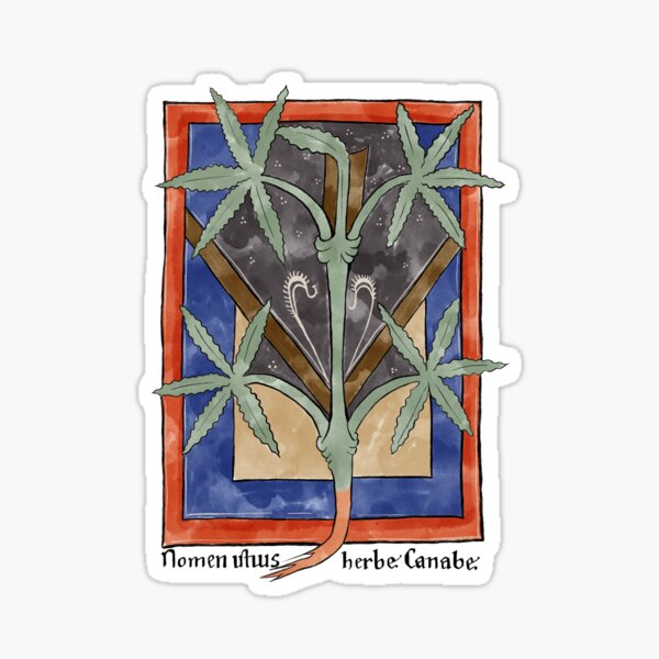 Vista previa del artículo con la obra «Cannabis medievales», diseñado y vendido por themaniculum.