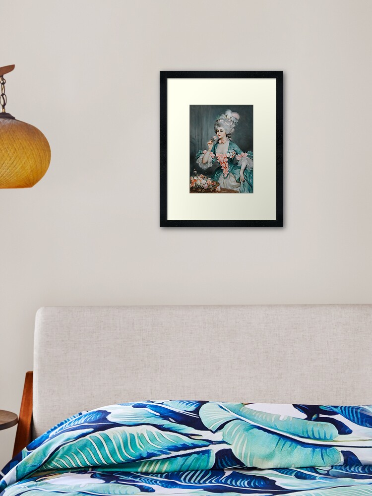 Marie Antoinette Inspired Painting // An Elegant Lady with Roses -- Lucius  Rossi | Framed Art Print