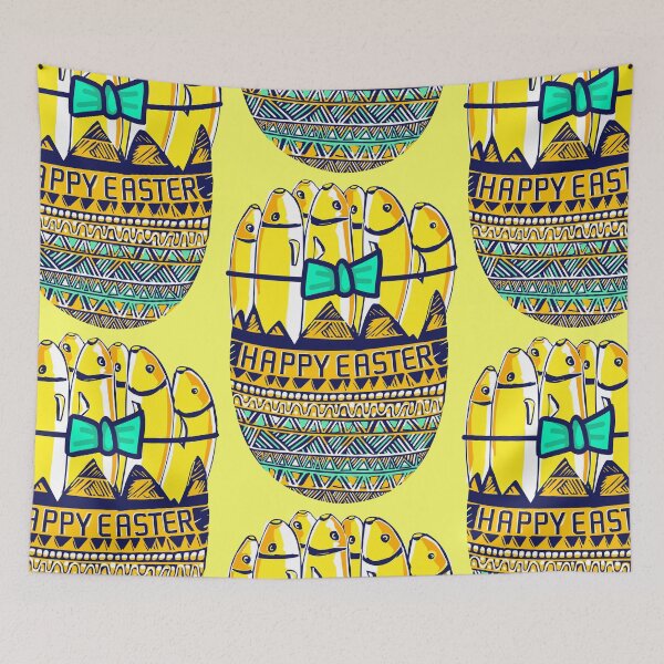 Item preview, Happy Easter day, Colorful Easter Egg Stickers, Magnets, Travel Mugs, Scarves, Bags, Tablet Cases & Skins, Blocks, Coasters, Art Board Prints, designed and sold by SpiralStairShop.