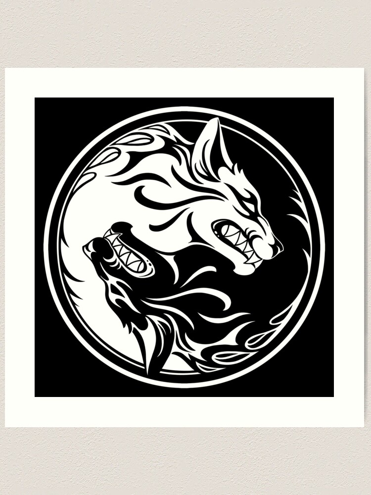 ☆nff☆ yin yangblack nff1 Yin Yang Wolf and Dragon Digital Art, Digital Download, Svg