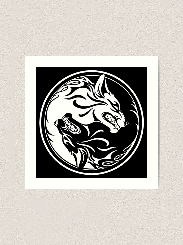 Wolf Yin Yang Traditional Tattoo Hoodie Tattoo Design 