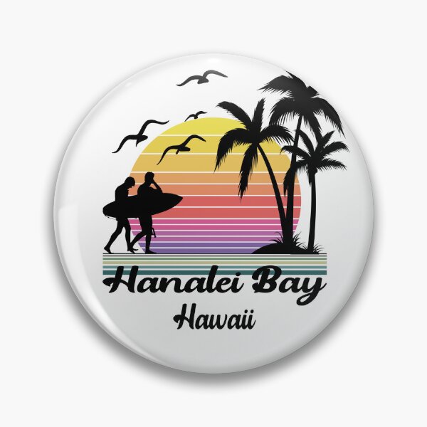 Item preview, Hanalei Bay Hawaii Seaside Retro Sunset designed and sold by mountainadora.
