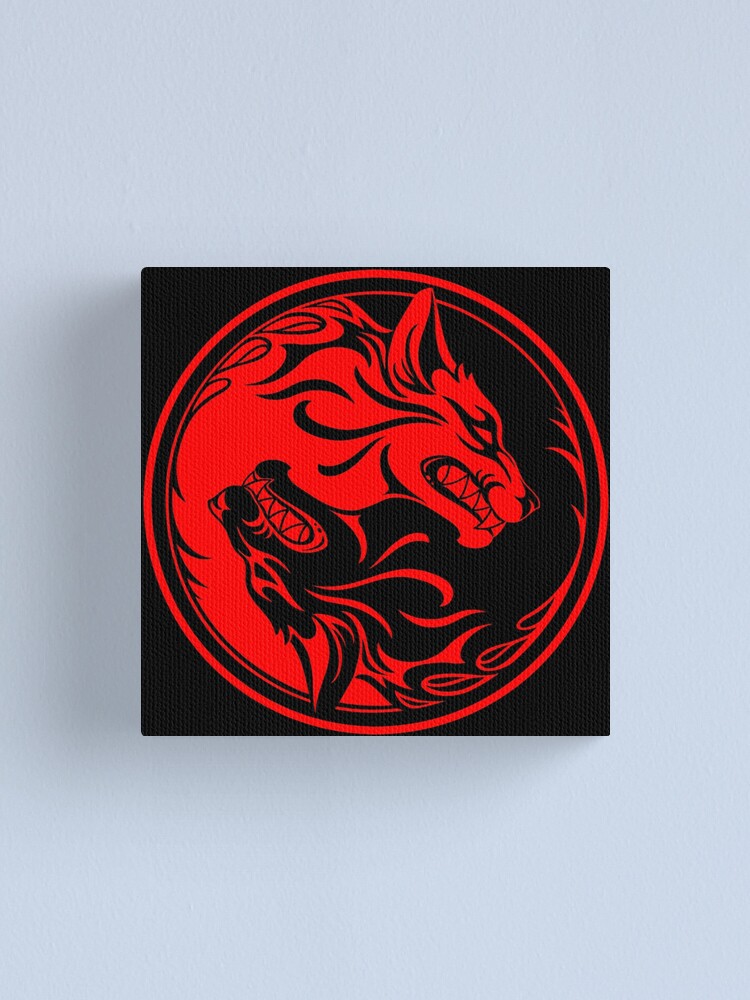 Lienzo «Lobos Yin Yang negros y rojos» de JeffBartels | Redbubble