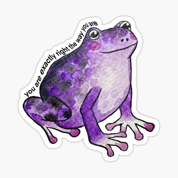 Subtle Asexual Pride Frog Sticker By Anahitacreates Redbubble